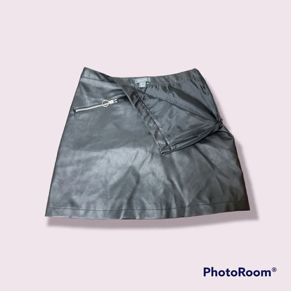 Primary Faux Leather Skirt